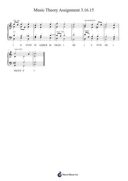 Music Theory Assignment 3.16.15 Sheet Music by Faynat Zangpold-Arr.Wattsh