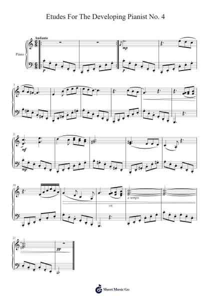Etudes For The Developing Pianist No. 4 Sheet Music by Hunter Rhee-Arr.Croftslon Maugnings