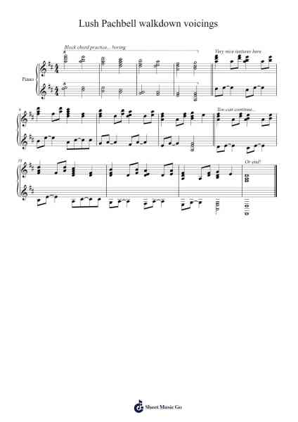 Lush Pachbell walkdown voicings Sheet Music by Yolosaurus-Arr.Boyletio Wanleigh