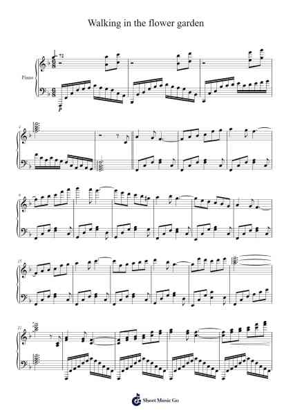 Walking in the flower garden Sheet Music by Masao Aichi-Arr.Ianruth Xalain