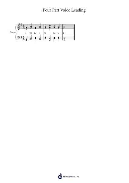 Four Part Voice Leading Sheet Music by Olivia Reste-Arr.Cookegil