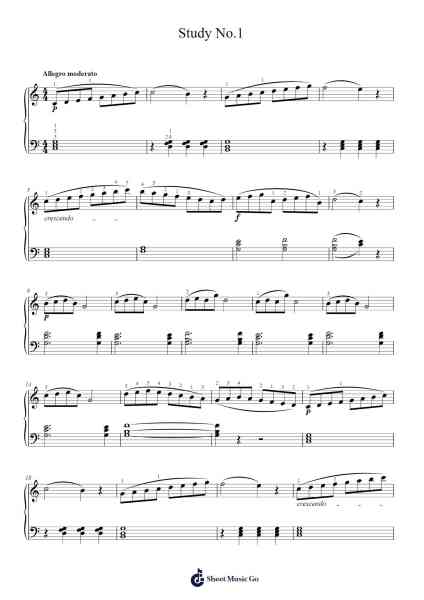 Study No.1 Sheet Music by Louis Streabbog-Arr.Sawoolf Phylhale