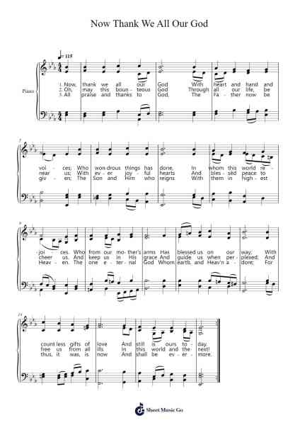 Now Thank We All Our God Sheet Music by Johann Crüger-Arr.Windwood