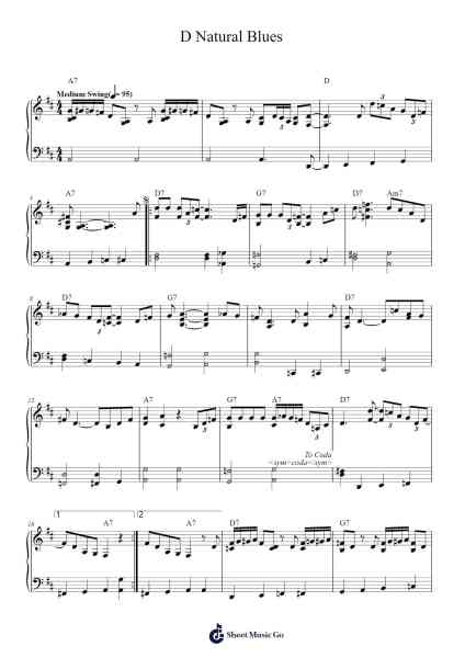 D Natural Blues Sheet Music by Wes Montgomery-Arr.Beernoel Oisensharp