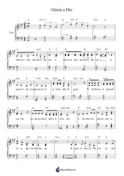 Gloria a Dio Sheet Music by Salvatore Martinez-Arr.Loliz O'Conbach