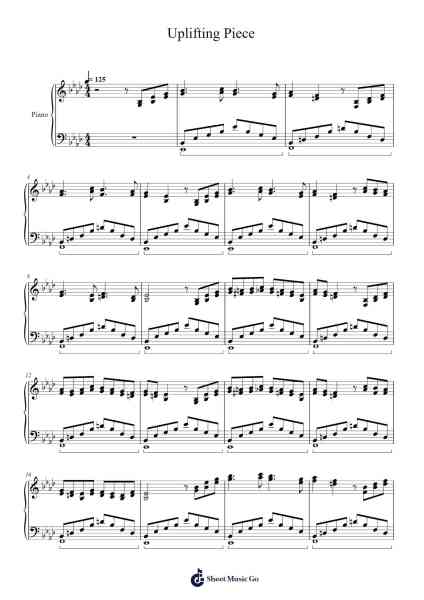 Uplifting Piece Sheet Music by Masao Aichi-Arr.Cocon