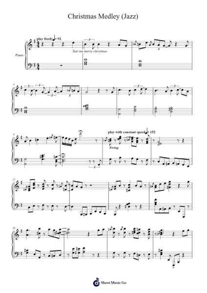 Christmas Medley (Jazz) Sheet Music by Adam Schlesinger/Kelly Clarkson/Greg Kurstin-Arr.Aslan Wordford