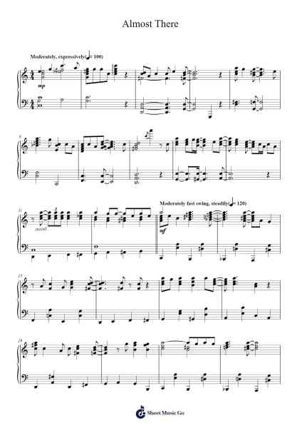 Almost There Sheet Music by Randy Newman-Arr.Francesyves