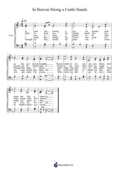 In Heaven Strong a Castle Stands Sheet Music by Norwegian Folk Song-Arr.Caewald Tabpritt