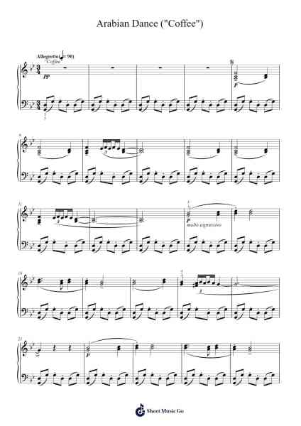 The Nutcracker, Op. 71: Arabian Dance ("Coffee") Sheet Music by Pyotr Ilyich Tchaikovsky-Arr.Brosaul