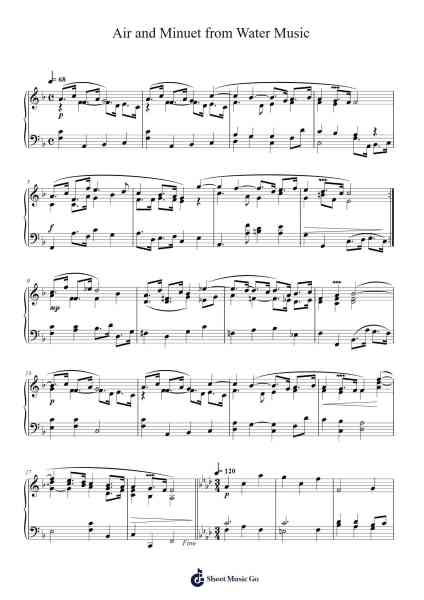 Air and Minuet from Water Music Sheet Music by Georg Friedrich Händel-Arr.Efbin Kimsie