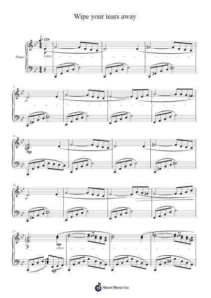 Wipe your tears away Sheet Music by Masao Aichi-Arr.Twainryl