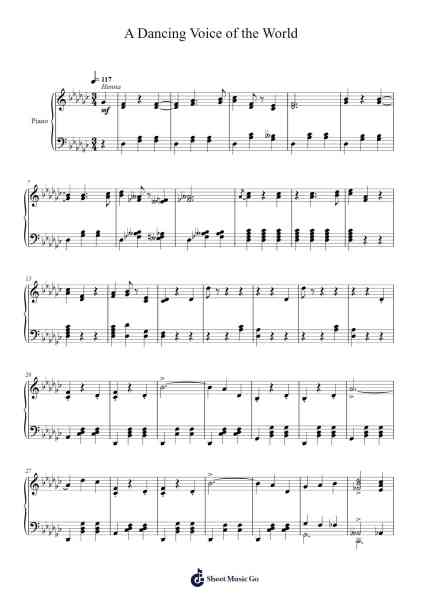 A Dancing Voice of the World Sheet Music by Toursbur-Arr.Graynix Johncarr