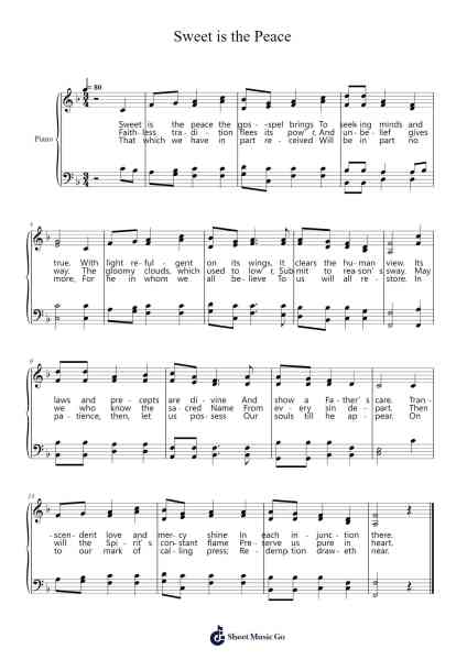 Sweet is the Peace Sheet Music by Benjamin Boster-Arr.Leaglan Piersmar