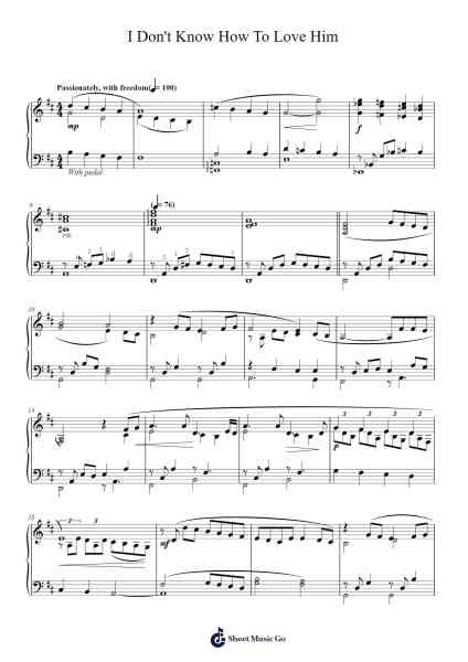 I Don't Know How To Love Him Sheet Music by Helen Reddy-Arr.Chestom