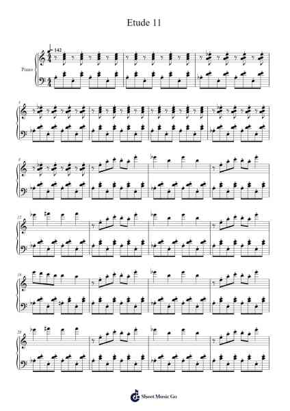 Etude 11 Sheet Music by universal dirp-Arr.Gemten Churhy
