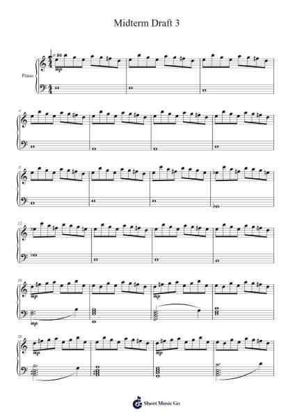Midterm Draft 3 Sheet Music by Michelle McDonald-Arr.Pocent