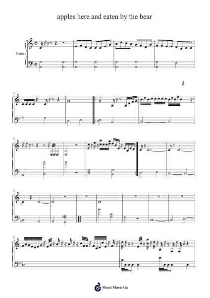 apples here and eaten by the bear Sheet Music by Yehuda Zarmi-Arr.Yonnggiles