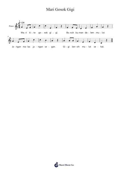 Mari Gosok Gigi Sheet Music by Fahmi Edreas-Arr.Sukin