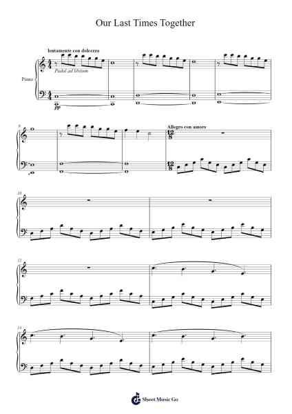 Our Last Times Together Sheet Music by Shirtrice-Arr.Kerrdutt Anda