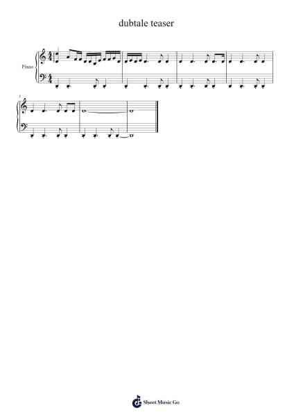 dubtale teaser Sheet Music by Nexovamist-Arr.Haleale Quildy