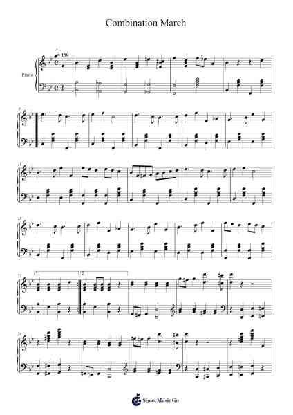 Combination March Sheet Music by Scott Joplin-Arr.Graril