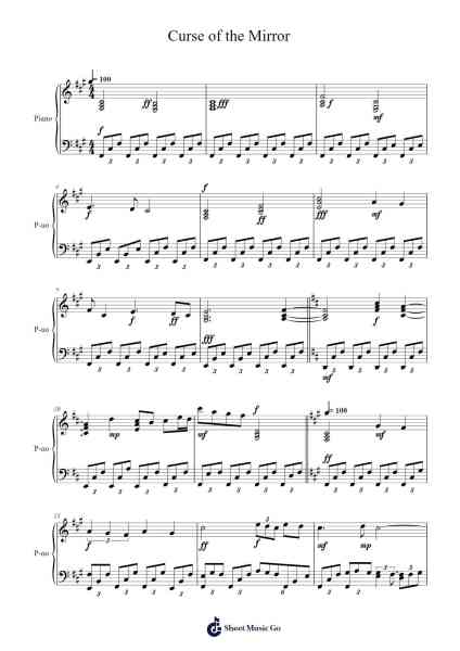 Curse of the Mirror Sheet Music by Kamil Zegarlicki-Arr.Thodorece