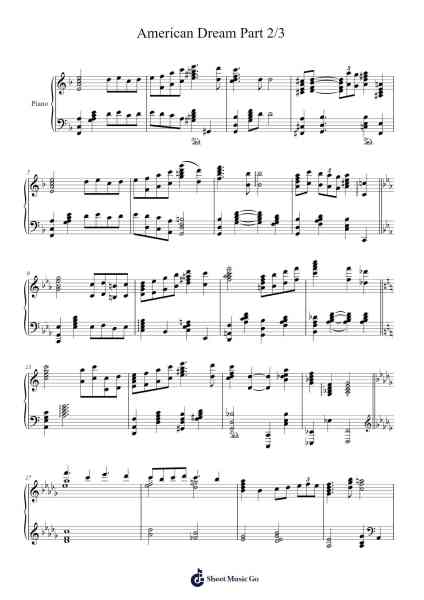 American Dream Part 2/3 Sheet Music by jbw8vkfypt-Arr.Whittrine Pruham