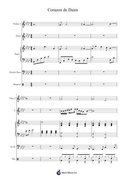 Corazon de Daira Sheet Music by J. Pablo Cortés-Arr.Dilliz Woolfsil