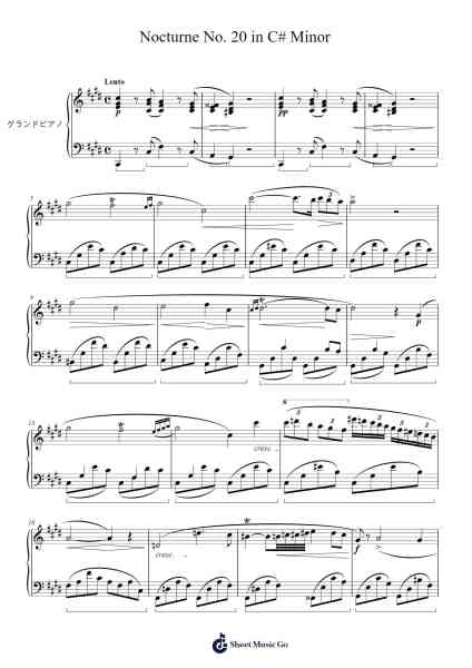 Nocturne No. 20 in C-sharp Minor, Op. Posth. Sheet Music by Frédéric Chopin-Arr.Elroylitt Graycia