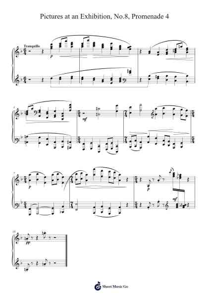 Pictures at an Exhibition: No. 8, Catacombs (Sepulcrum romanum) - Cum mortuis in lingua mortua Sheet Music by Modeste Petrovitch Moussorgski-Arr.Phisan Lionelphy