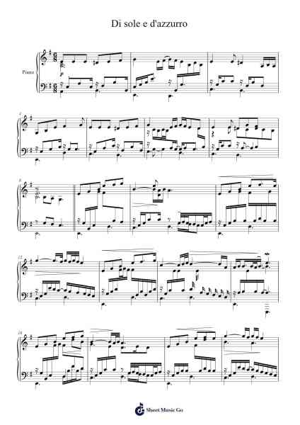 Di sole e d'azzurro Sheet Music by Giorgia-Arr.Freetein