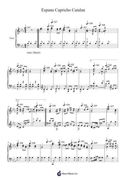 Espana Capricho Catalan Sheet Music by -Arr.Trelyn
