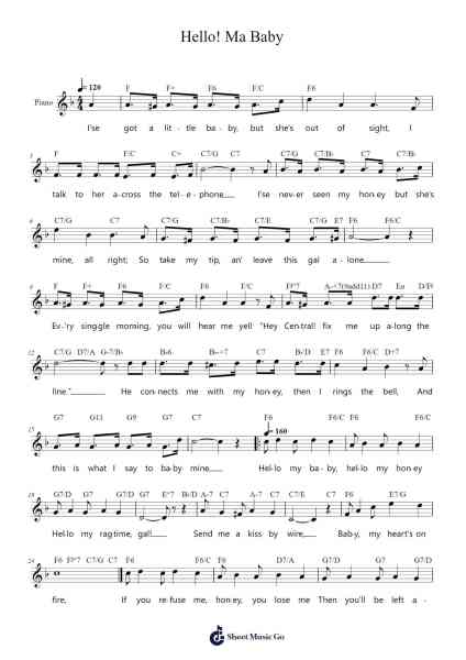 Hello! Ma Baby Sheet Music by Joseph E. Howard/Ida Emerson-Arr.Kentfred