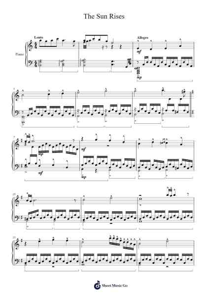 The Sun Rises - Okami Sheet Music by Okami-Arr.Wolian