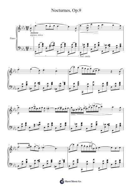 Nocturnes, Op. 9 乐谱由 Frédéric Chopin - 编曲 Churwalsh