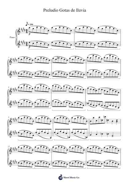 Preludio "Gotas de lluvia" Sheet Music by Fredcliff Keatsnions-Arr.Trutor Hubno