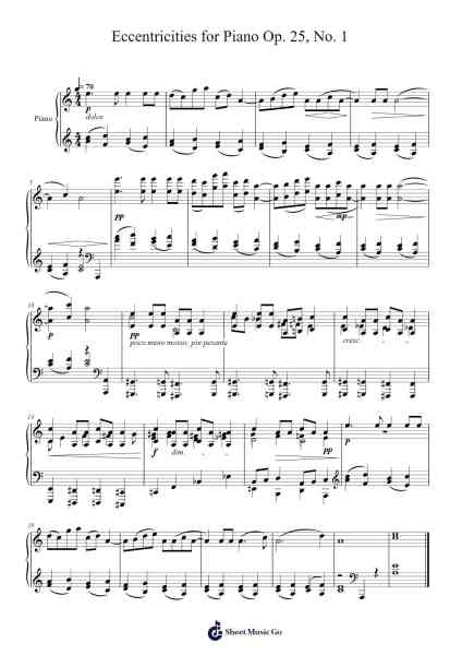 Eccentricities for Piano Op. 25, No. 1 Sheet Music by N. Myaskovsky-Arr.Make