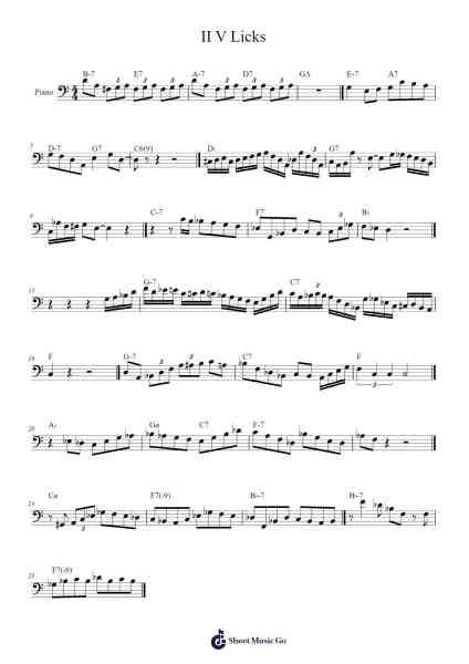 II V Licks Ноты для фортепиано от undefined-Arr.Auwolf
