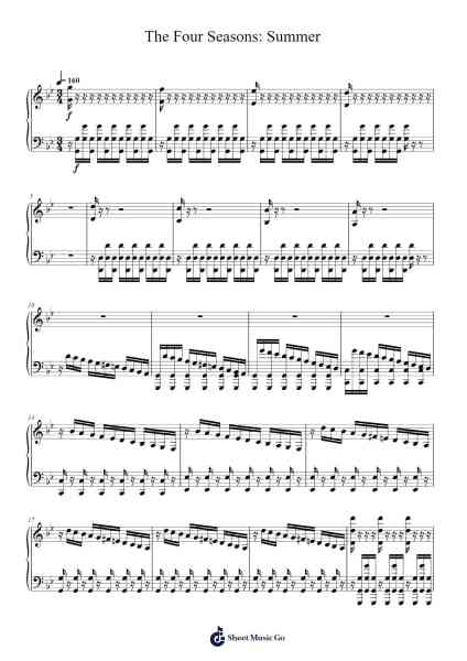 The Four Seasons: Summer Sheet Music by Antonio Vivaldi-Arr.Buckclough Woogold