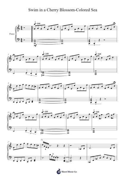 Swim in a Cherry Blossom-Colored Sea Sheet Music by ZUN/まらしぃ-Arr.Willmand Dundre