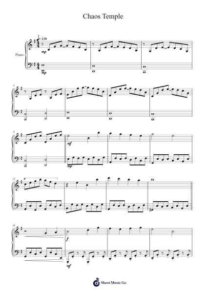 Chaos Temple from Final Fantasy Sheet Music by Nobuo Uematsu-Arr.Bryceny