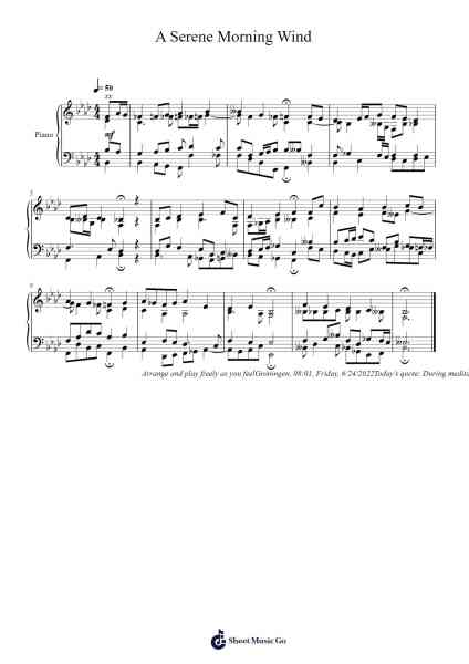 A Serene Morning Wind Sheet Music by Toursbur-Arr.Quintle