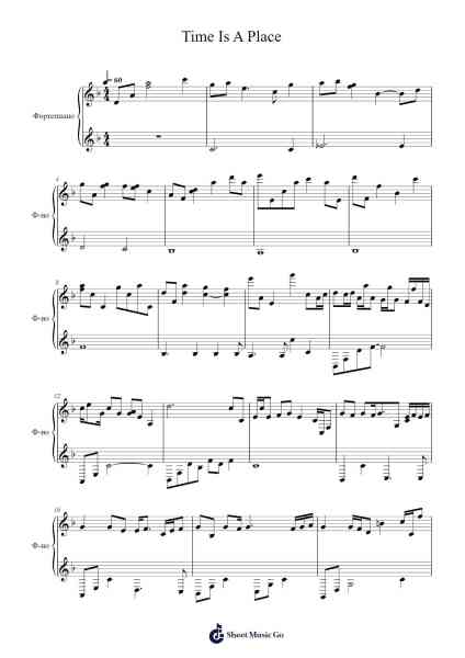 Time Is A Place (Celesta Version) Sheet Music by Kan R. Gao-Arr.Woosil Vauggel