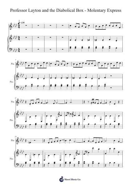 Professor Layton and the Diabolical Box - Molentary Express Sheet Music by Symphoniac-Arr.Yuleboyle Kingshous