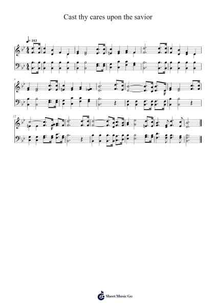 Cast Thy Cares Upon the Savior Sheet Music by Barney E. Warren-Arr.Louisen Jusine