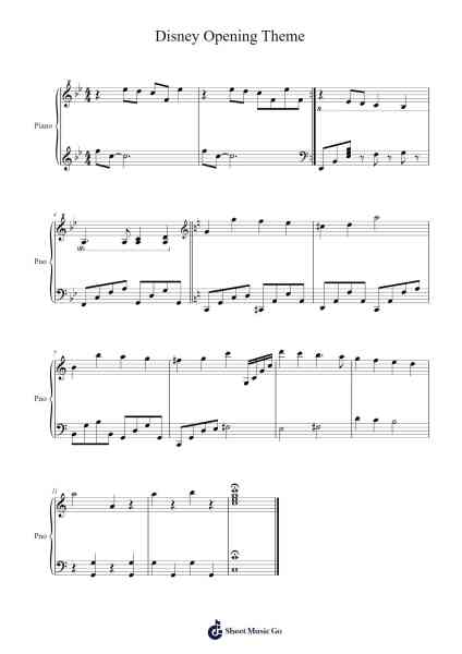 Disney Opening Theme Notas de música por O'Cania-Arr.Virwey Bloornid