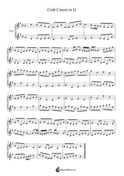 Crab Canon in G Sheet Music by Jay Suryavanshi-Arr.Buckclough Woogold