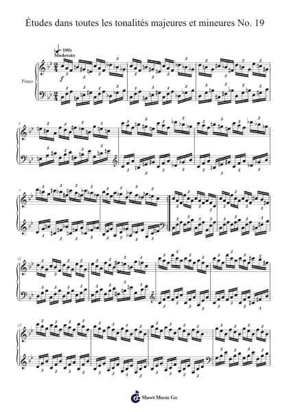 Études dans toutes les tonalités majeures et mineures No. 19 Sheet Music by Loudan Stephen Alexenov Stradinoff-Welkinstein-Arr.Hazlius