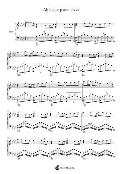 Piano Piece in A-flat Major Sheet Music by choi ga hyun-Arr.Sainsgen Junebrowne